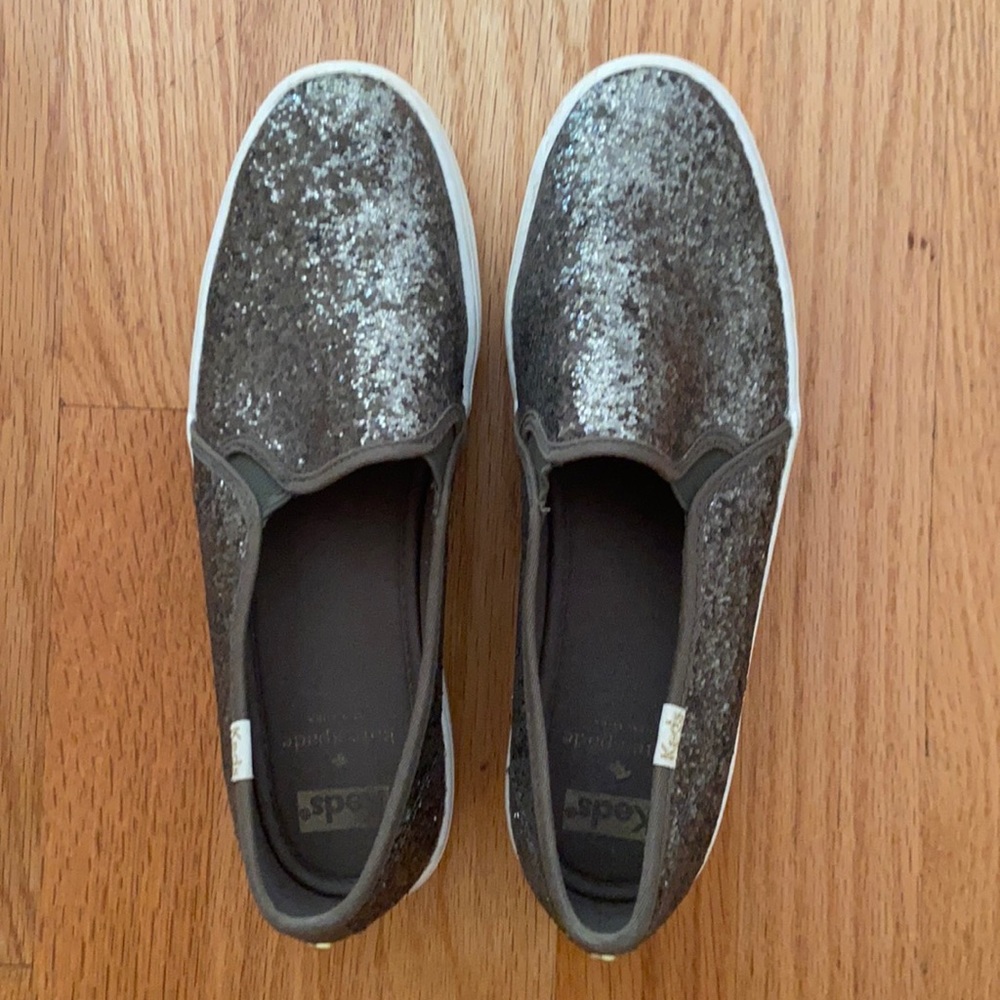 EUC Keds x Kate Spade green sequin slip on sneakers W7